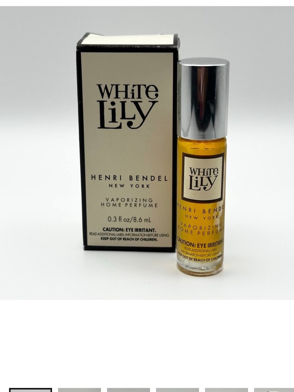 Henri Bendel White Lily Roller Bottle in Amber and Silver Vintage